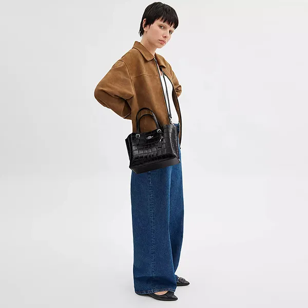 Túi Tote Nữ Coach Mollie Tote Bag 25 CW017 Màu Đen - Túi xách - Vua Hàng Hiệu