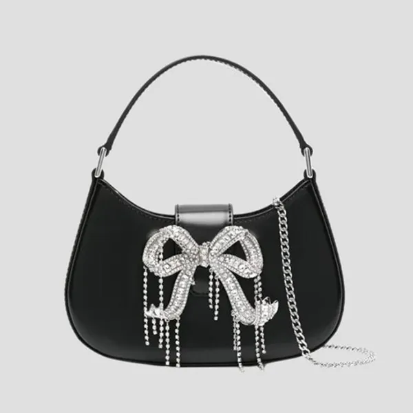 Túi Xách Nữ Self-Potrait In Black Leather RS24-320-B Black Màu Đen - Túi xách - Vua Hàng Hiệu