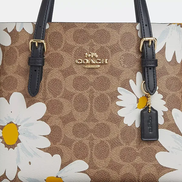 Túi Xách Tay Nữ Coach Mollie Tote Bag 25 In Signature Canvas With Floral Print CZ592 Màu Nâu