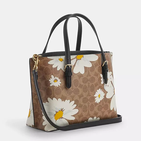 Túi Xách Tay Nữ Coach Mollie Tote Bag 25 In Signature Canvas With Floral Print CZ592 Màu Nâu