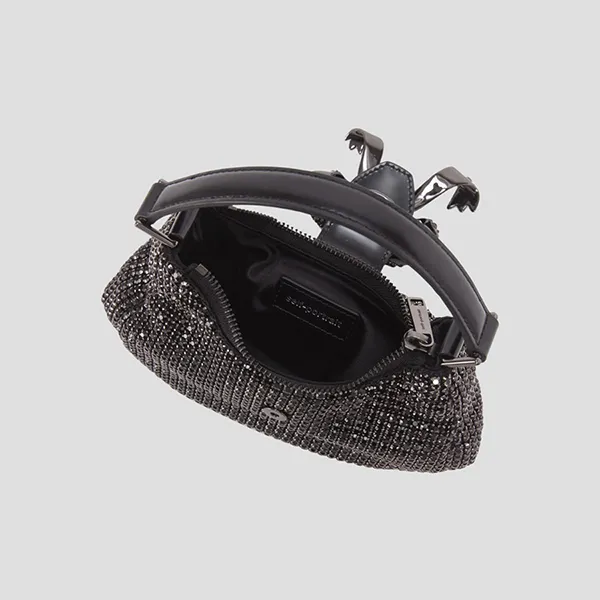Túi Xách Tay Nữ Self-Portrait Diamante Crescent Bow SS24-314-B Black Màu Đen