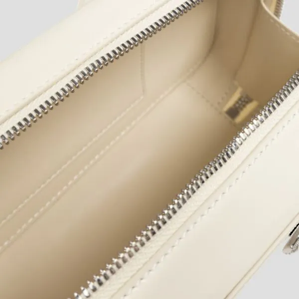 Túi Xách Tay Nữ Self-Portrait In Cream Leather Handle Bag AW24-301A-C Màu Kem