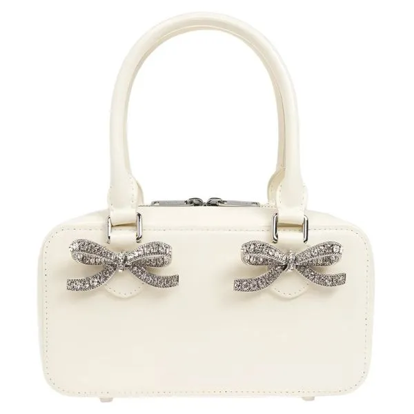 Túi Xách Tay Nữ Self-Portrait In Cream Leather Handle Bag AW24-301A-C Màu Kem
