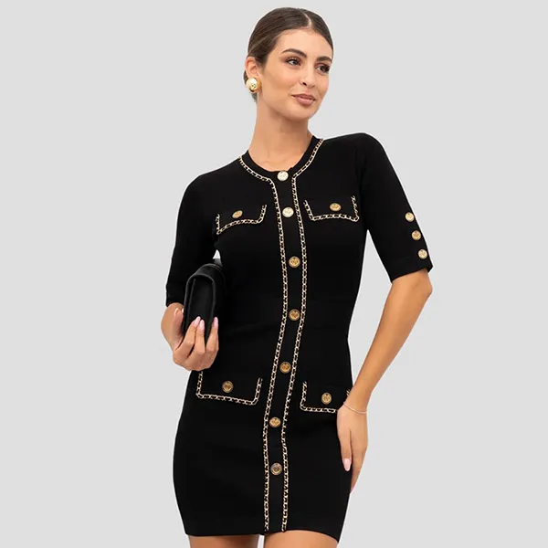 Váy Len Nữ Elisabetta Franchi In Black AM 92B 46E2 V480 110 Màu Đen Size 44 - Thời trang - Vua Hàng Hiệu