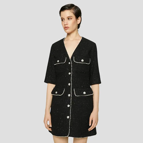 Váy Nữ Maje In Black MFPR003282 Màu Đen Size 40 - Thời trang - Vua Hàng Hiệu
