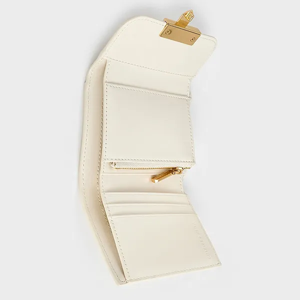 Ví Nữ Charles & Keith CNK Donna Crinkle-Effect CK6-10681149 Cream Màu Kem - Túi xách - Vua Hàng Hiệu