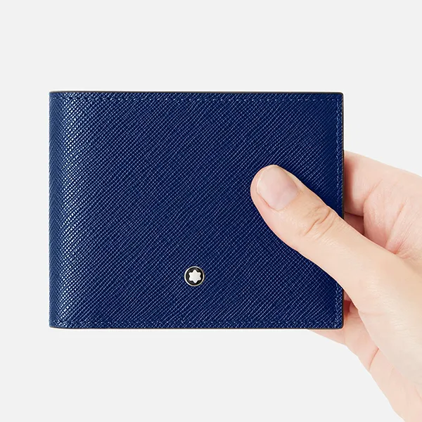 Ví Montblanc Sartorial Wallet 6CC MB130812 Màu Xanh Blue N-MS