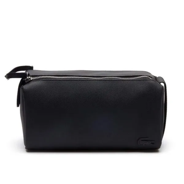 Túi Cầm Tay Nam Lacoste Classic Double Zip Petit Piqué Toilet Kit NH2345HC 000 Màu Đen - Túi xách - Vua Hàng Hiệu