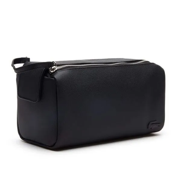 Túi Cầm Tay Nam Lacoste Classic Double Zip Petit Piqué Toilet Kit NH2345HC 000 Màu Đen - Túi xách - Vua Hàng Hiệu