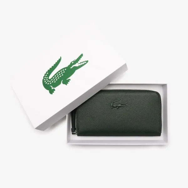 Ví Nữ Lacoste City Court Grain Leather Billfold NF4508IE B43 Màu Xanh Lá