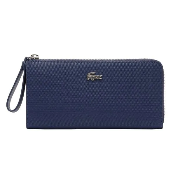 Ví Nữ Lacoste Portefeuille Zip Daily Lifestyle En Toile Enduite NF4374DB 021 Màu Xanh Navy