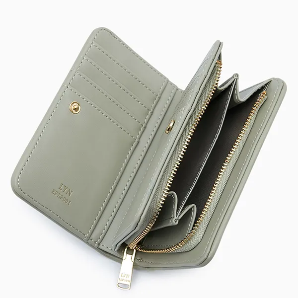 Ví Nữ Lyn Camille Quilted Short Wallet LL24FWF062 Màu Xanh Green