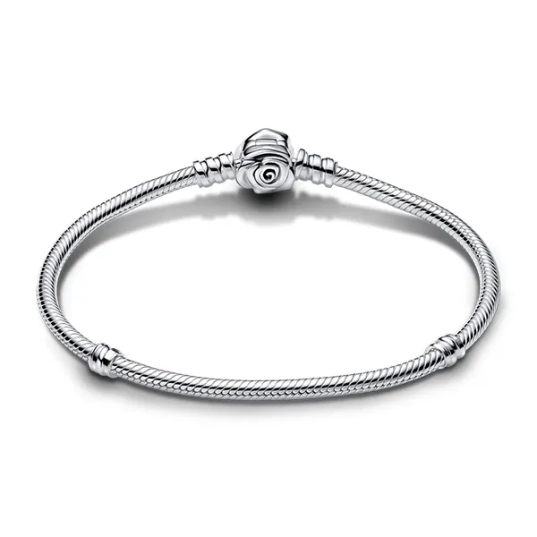 Vòng Đeo Tay Nữ Pandora Moments Silver Rose Lock Bracelet 593211C00 Màu Bạc Size 16 C_QP