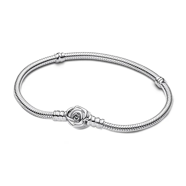 Vòng Đeo Tay Nữ Pandora Moments Silver Rose Lock Bracelet 593211C00 Màu Bạc Size 16 C_QP