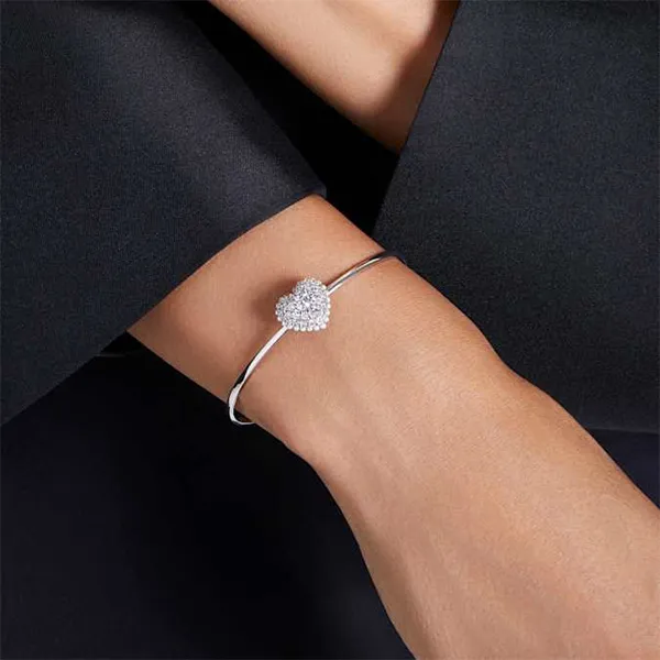 Vòng Đeo Tay Nữ Swarovski Idyllia Bangle Heart 5684385 Màu Bạc
