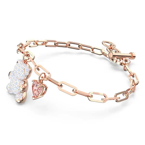 Vòng Đeo Tay Nữ Swarovski Teddy Bracelet Bear, White, Rose Gold-Tone Plated 5599284 Màu Vàng Hồng