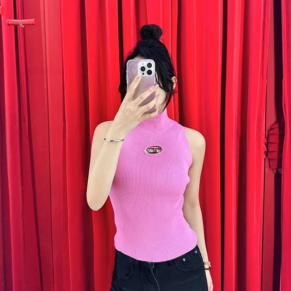 Áo Ba Lỗ Nữ Diesel Pink Ribbed Sleeveless Top A130200DLAX377 Màu Hồng Size XS - Thời trang - Vua Hàng Hiệu