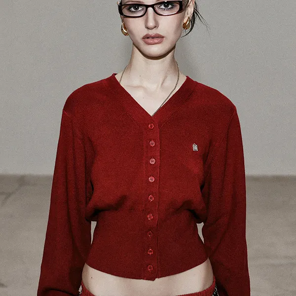 Áo Cardigan Nữ Badblood The Pure V-neck Cardigan - Red Màu Đỏ