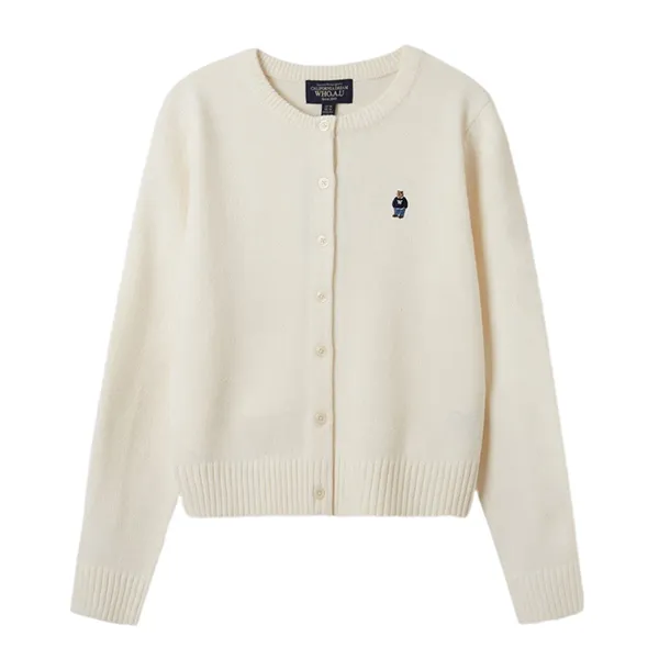 Áo Cardigan Nữ WHOAU Steve R-Neck Cardigan WHCKF1121F Màu Trắng Kem Size M - Thời trang - Vua Hàng Hiệu