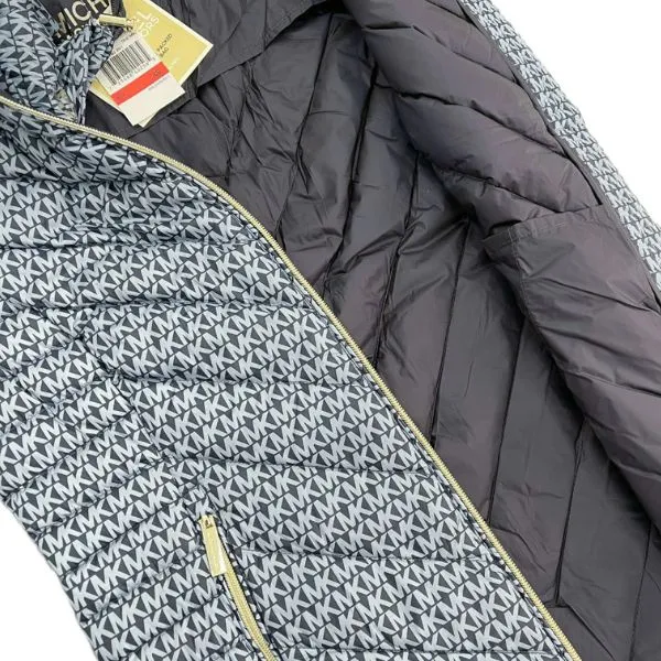 Áo Khoác Gile Nữ Michael Kors Down Quilted Vest Powder 77F5311 M82 Màu Xanh Navy Size XS