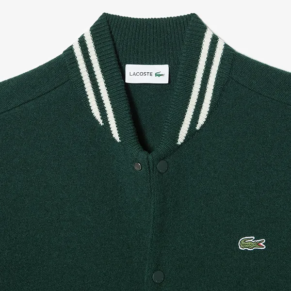Áo Khoác Len Nam Lacoste Stadium Cardigan AH131E 53N YZP Màu Xanh Đậm Size 4
