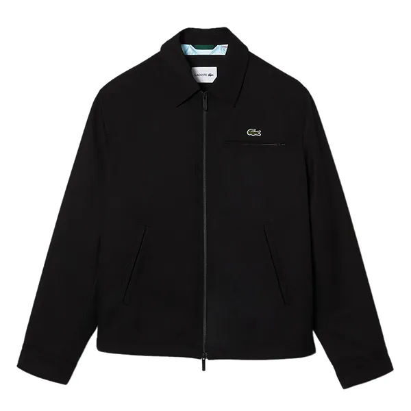Áo Khoác Nam Lacoste Cotton Zipper Jacket BH5958-031 Màu Đen Size 50