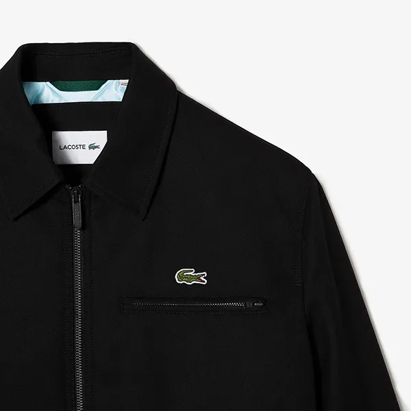 Áo Khoác Nam Lacoste Cotton Zipper Jacket BH5958-031 Màu Đen Size 50