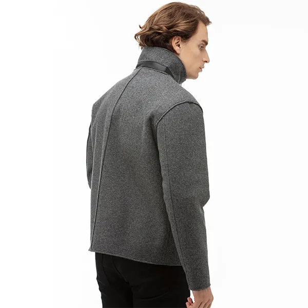Áo Khoác Nam Lacoste Long Sleeve Wool Blend Jacket BH8423 VSN Màu Xám Đậm Size 54
