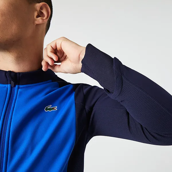 Áo Khoác Nam Lacoste Sport Thermal Two-Ply Golf Jacket SH9431 5QQ Màu Xanh Blue Size 5