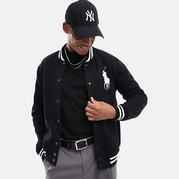 Áo Khoác Nỉ Nam Ralph Lauren Pony Embroidered Varsety Jacket 717001 Màu Đen Size XS - Thời trang - Vua Hàng Hiệu
