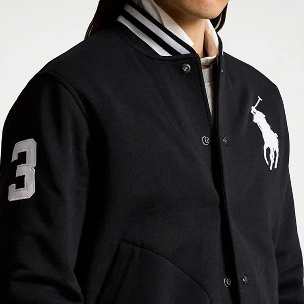 Áo Khoác Nỉ Nam Ralph Lauren Pony Embroidered Varsety Jacket 717001 Màu Đen Size XS - Thời trang - Vua Hàng Hiệu