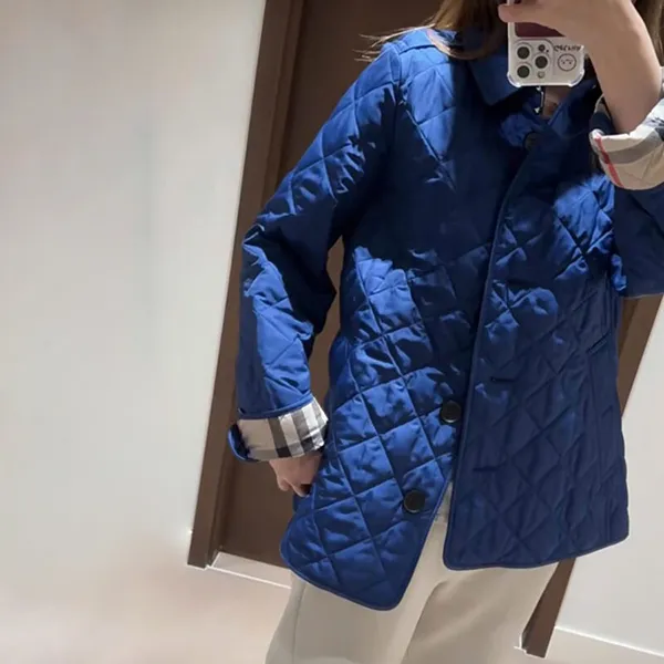 Áo Khoác Nữ Burberry Puffer Jackets Màu Xanh Blue Size S - Thời trang - Vua Hàng Hiệu