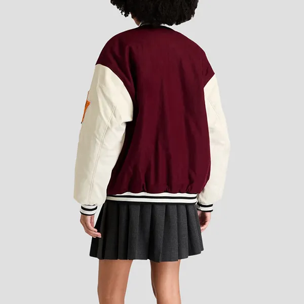Áo Khoác Nữ Maje Wool-Blend Felt In Red MEPBL00676 Màu Trắng Phối Đỏ Size 0 - Thời trang - Vua Hàng Hiệu
