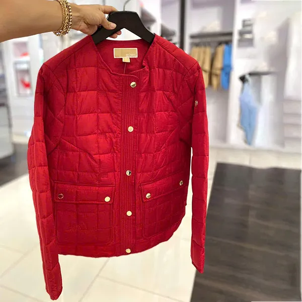 Áo Khoác Nữ Michael Kors MK Quilted Jacket 77Y6771M42 Màu Đỏ Size L