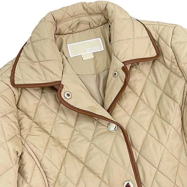Áo Khoác Nữ Michael Kors MK Trần Trám Màu Be Size S