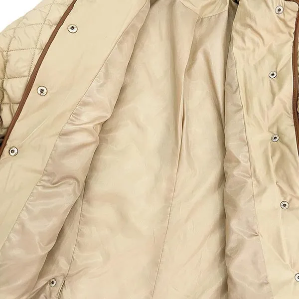 Áo Khoác Nữ Michael Kors MK Trần Trám Màu Be Size S