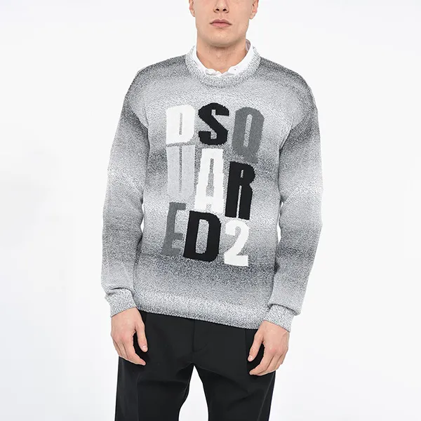 Áo Len Nam Dsquared2 Jumper With Logo Sweater S74HA1316 Màu Xám Size S