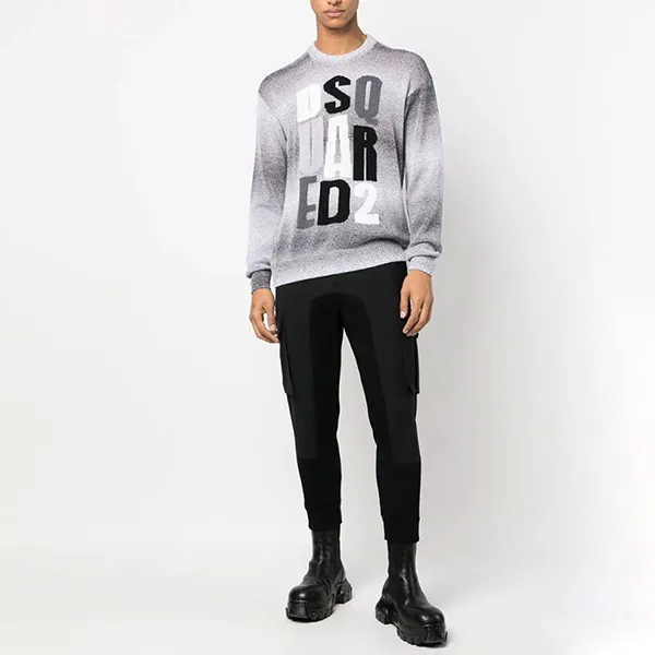 Áo Len Nam Dsquared2 Jumper With Logo Sweater S74HA1316 Màu Xám Size S