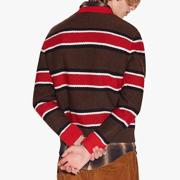 Áo Len Nam Dsquared2 Striped Pullover Sweater S74HA1263 Màu Nâu/Đỏ Size M