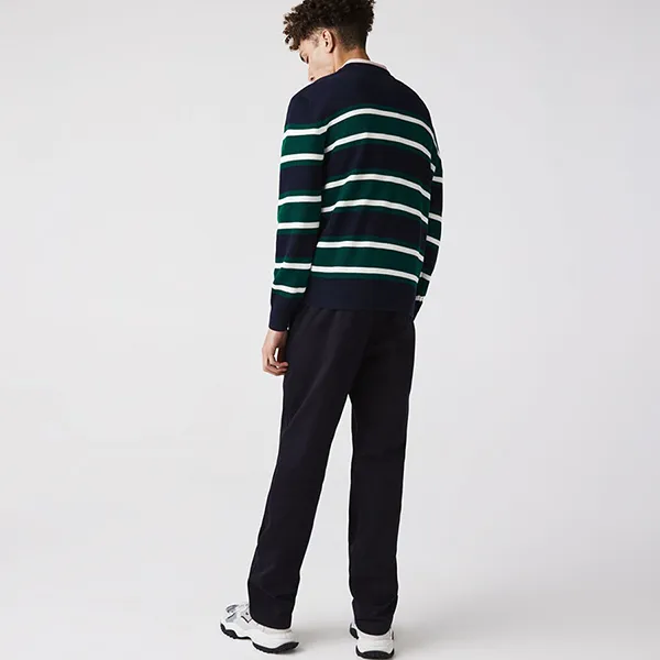 Áo Len Nam Lacoste Heritage Crew Neck Striped Cotton Sweater AH6805 197 Màu Xanh Kẻ Size L