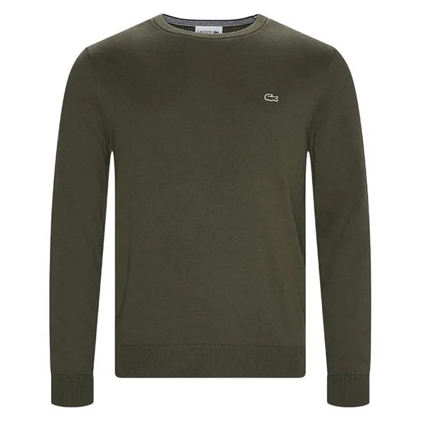 Áo Len Nam Lacoste Regular Crewneck Cotton Sweater AH7004 51 AM4 Màu Xanh Rêu Size S - Thời trang - Vua Hàng Hiệu