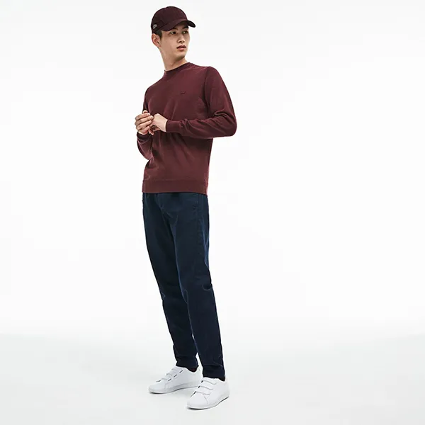 Áo Len Nam Lacoste Sweater AH2997 Y29 Màu Đỏ Mận Size 4
