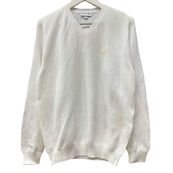 Áo Len Nam Lacoste V-Neck Wool Jersey Sweater Màu Trắng Size 2 - Thời trang - Vua Hàng Hiệu