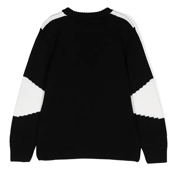 Áo Len Nữ Balmain In Black Long Sleeves With Flocked Logo BV9P50 Z2359 Màu Đen Trắng