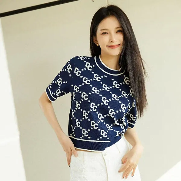 Áo Len Nữ Chester Charles With logo - CW404KT0240L2 Màu Xanh Size S - Thời trang - Vua Hàng Hiệu