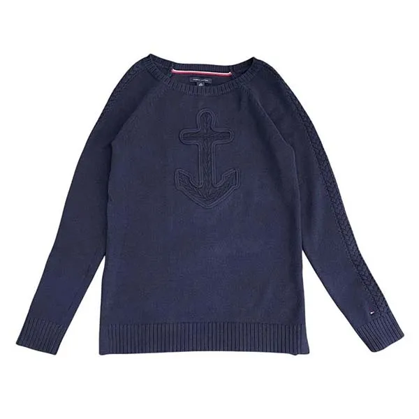 Áo Len Nữ Tommy Hilfiger Cable Knit Sweater Màu Xanh Navy Size XS