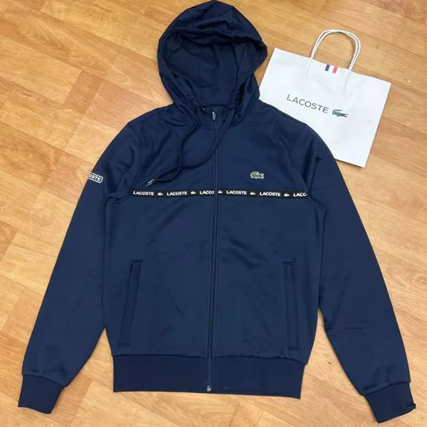 Áo Nỉ Nam Lacoste Overlay Full Zip Hoodie Màu Xanh Navy Size 3 - Thời trang - Vua Hàng Hiệu
