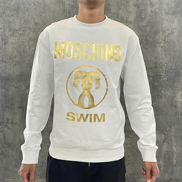 Áo Nỉ Nam Moschino Logo Swim A1703 2308 Màu Trắng Size S