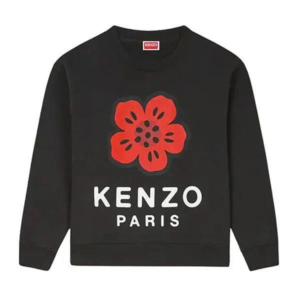 Áo Nỉ Nữ Kenzo Black With Boke Flower Logo Printed - FE62SW1604MT 99J Màu Đen Size S