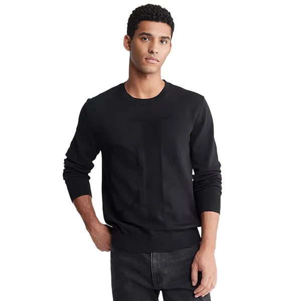 Áo Nỉ Sweater Nam Calvin Klein CK Smooth Cotton Monogram Logo 40JM306 Màu Đen Size M